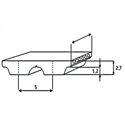 Кабели Ремень зубчатый полиуретановый AT5 280 (W=6) Megadyne Кабели Ремень зубчатый полиуретановый AT5 280 (W=6) Megadyne